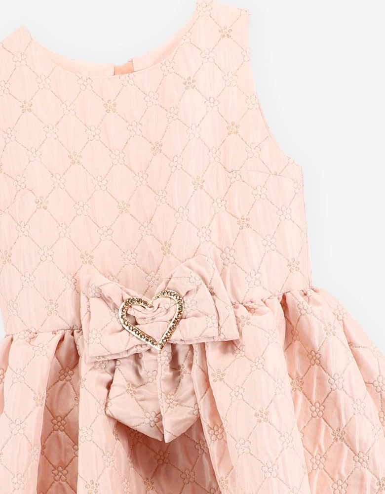 Angels Face Girls Monty Flower Jacquard Dress in Pink