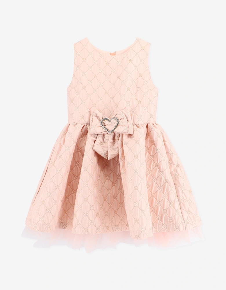 Angels Face Girls Monty Flower Jacquard Dress in Pink