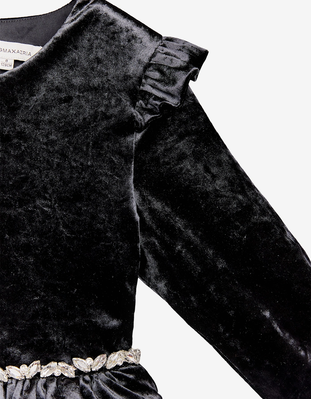 BCBGMAXAZRIA Girls Velvet Tulle Dress in Black