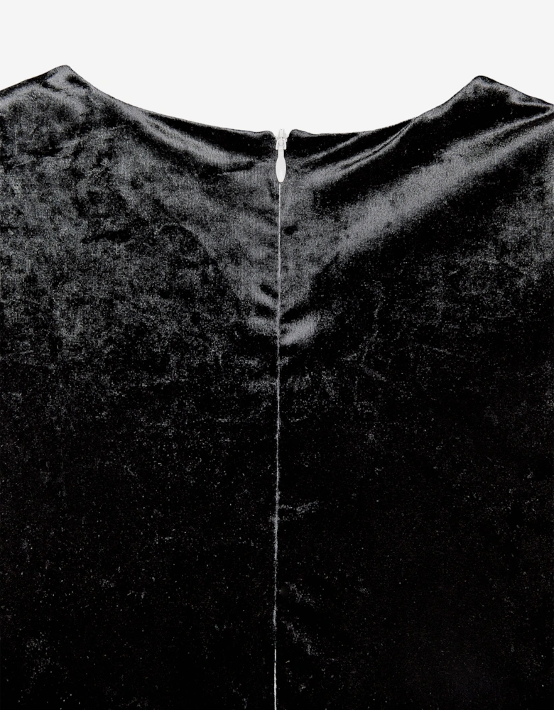 BCBGMAXAZRIA Girls Velvet Tulle Dress in Black