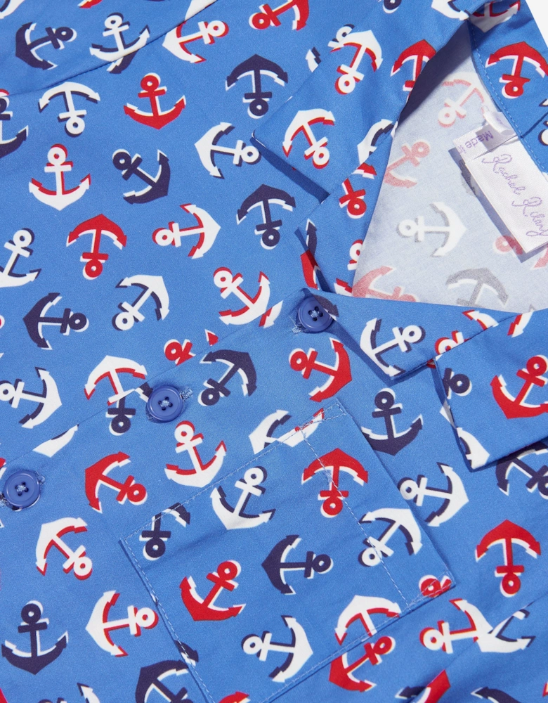 Boys Anchor Shirt in Blue
