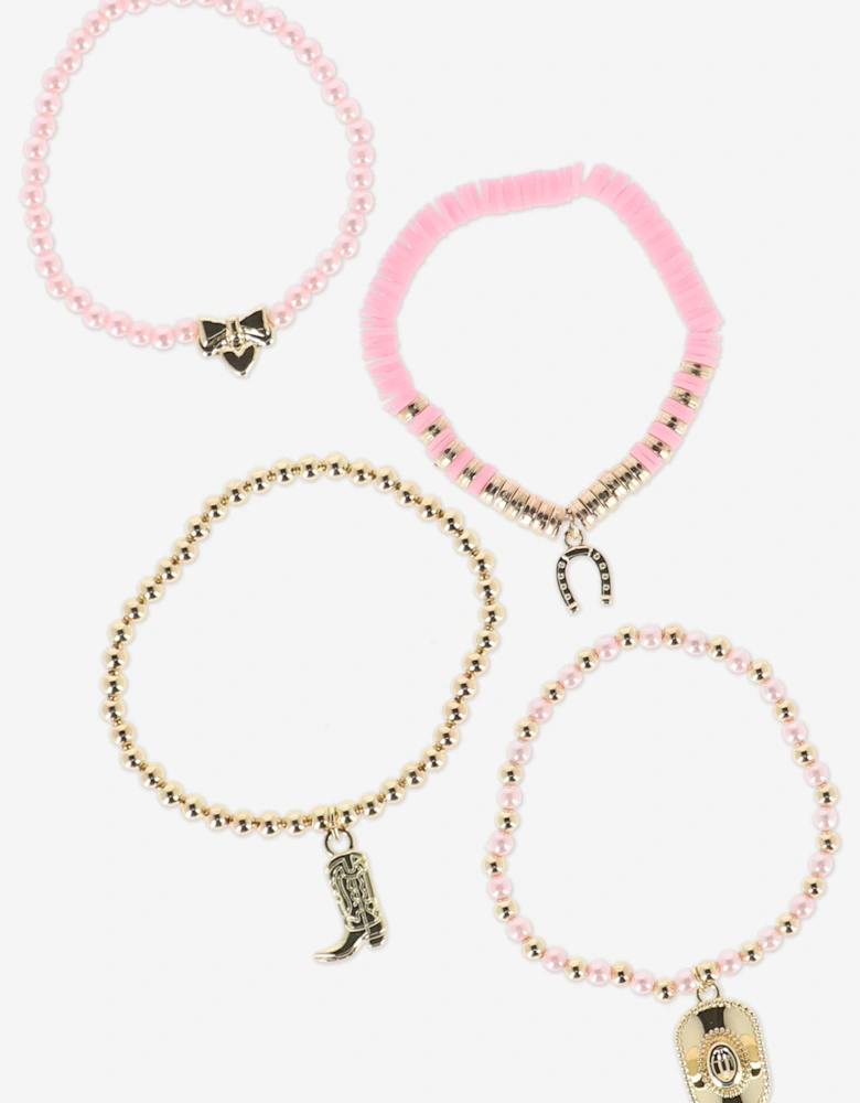 Angels Face Girls Cowgirl Bracelet Set in Pink