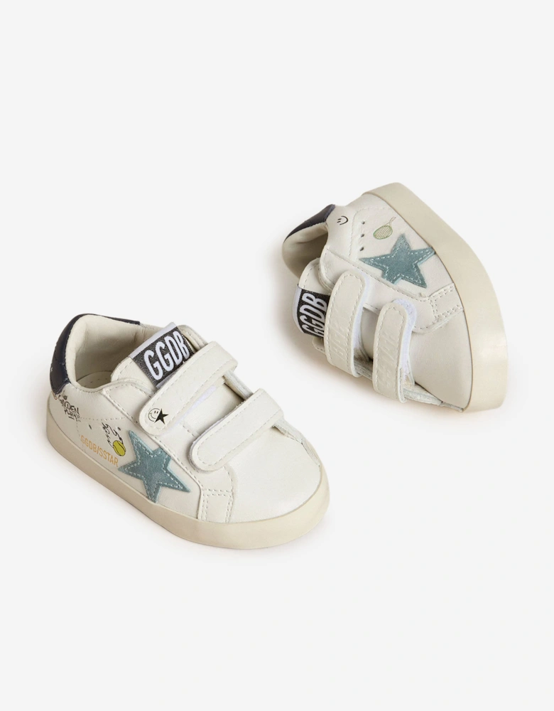 Baby Boys Leather and Suede School Trainers in White