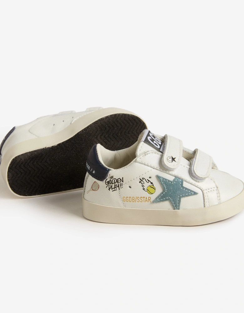 Baby Boys Leather and Suede School Trainers in White