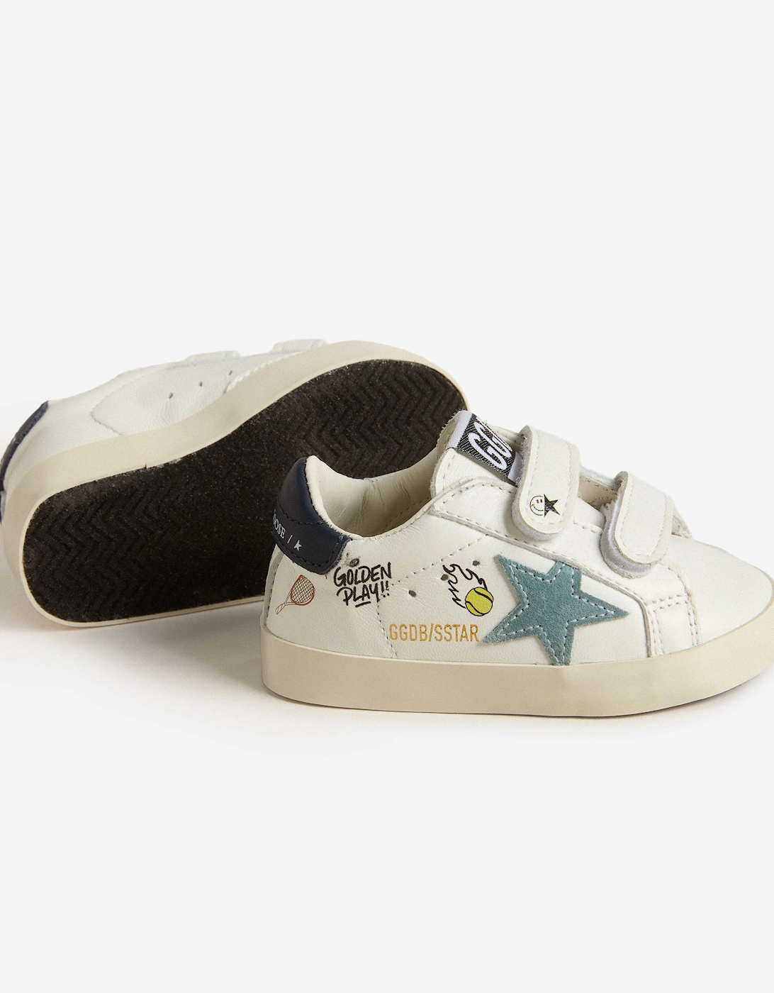 Baby Boys Leather and Suede School Trainers in White