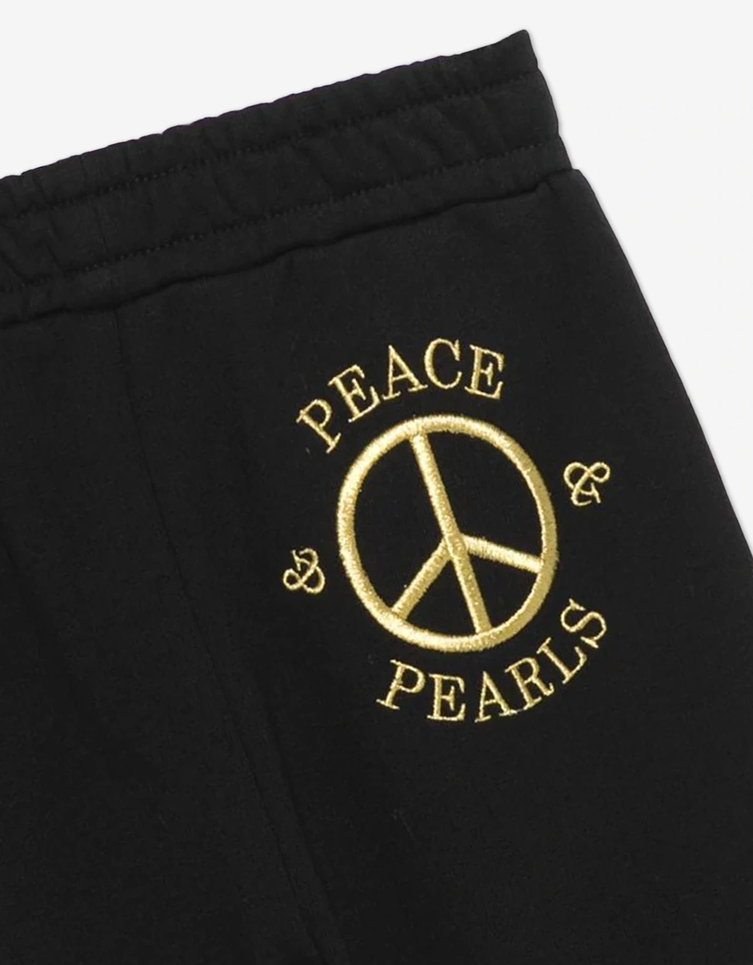 Girls Peace Pearls Joggers in Black