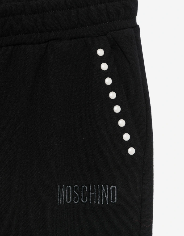 Girls Peace Pearls Joggers in Black