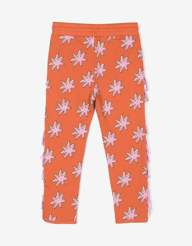 Girls Fringed Joggers in Orange