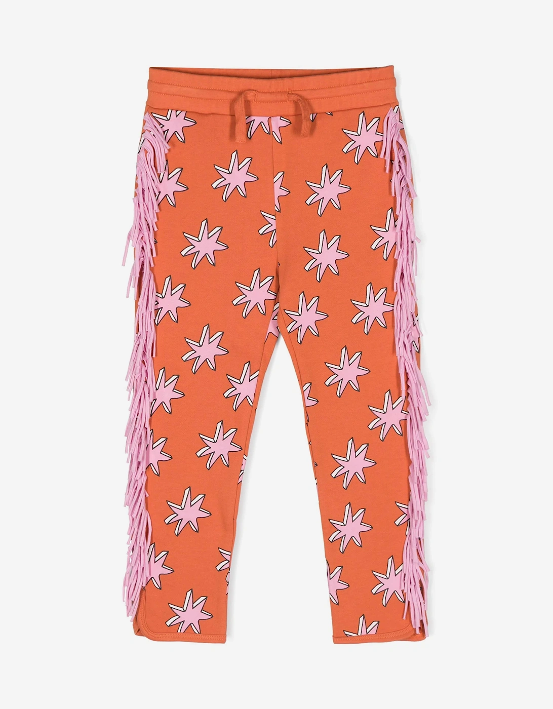 Girls Fringed Joggers in Orange