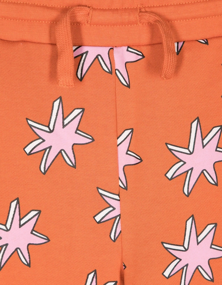 Girls Fringed Joggers in Orange