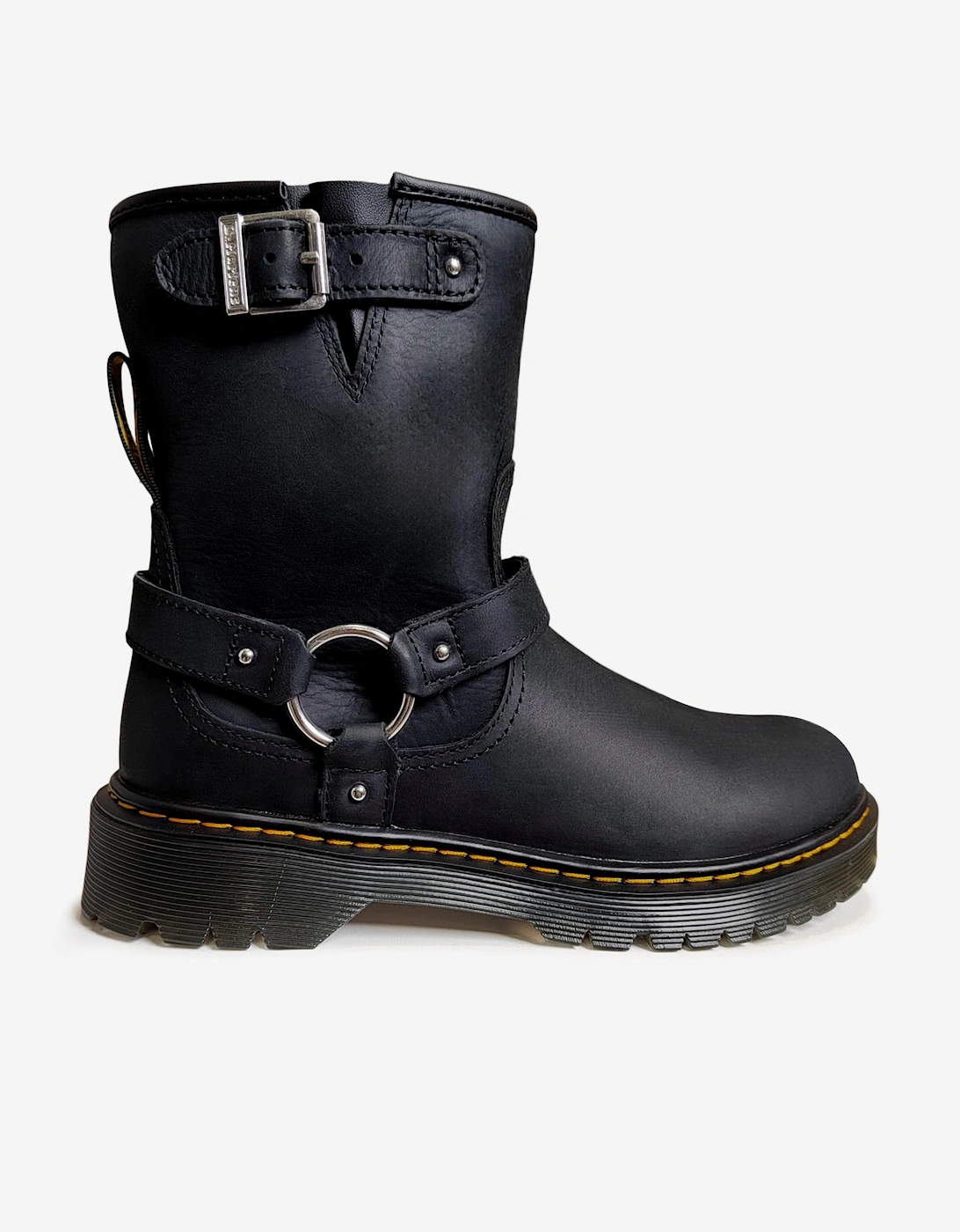 Kids Genaya Leather Rigger Boots in Black, 7 of 6