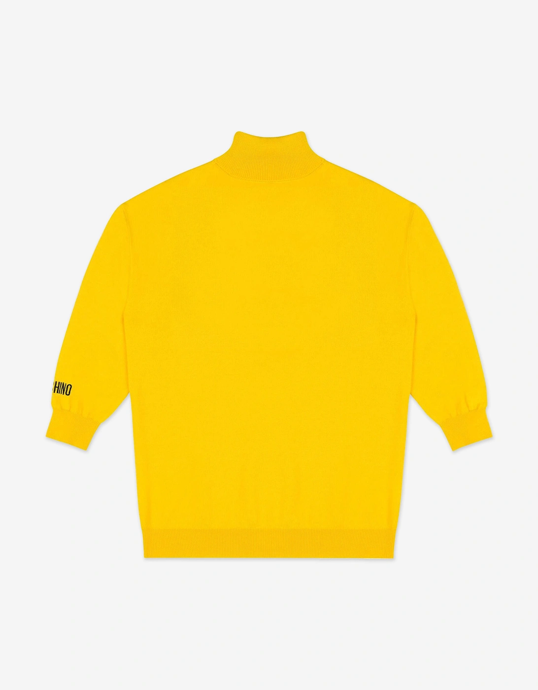 Girls Smiley Face Knitted Dress in Yellow