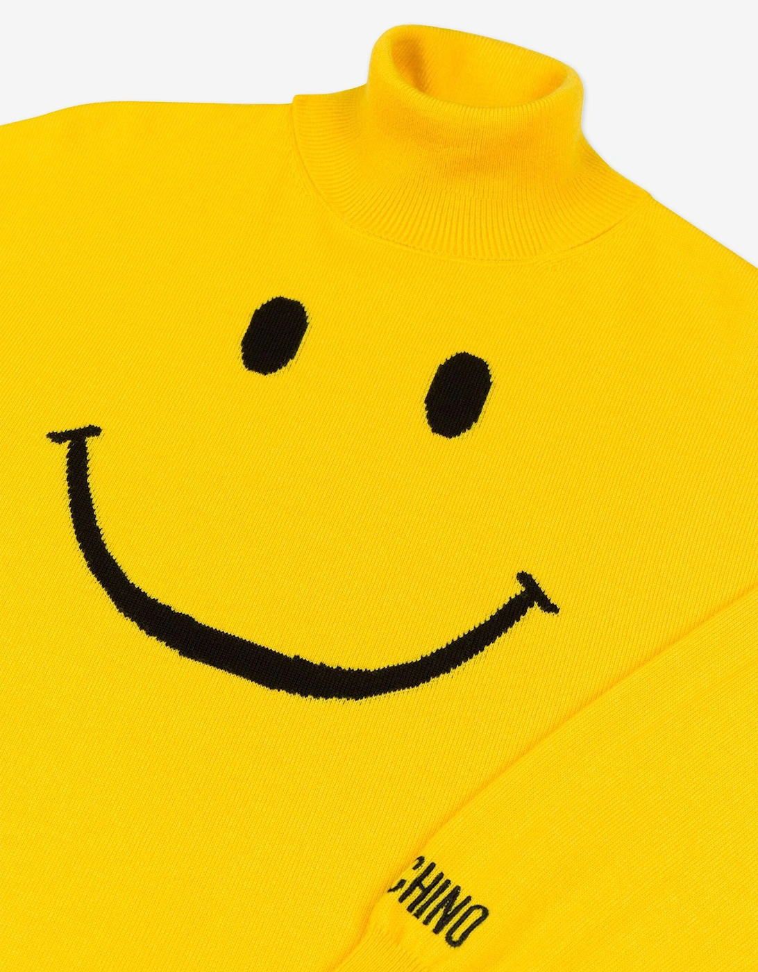 Girls Smiley Face Knitted Dress in Yellow