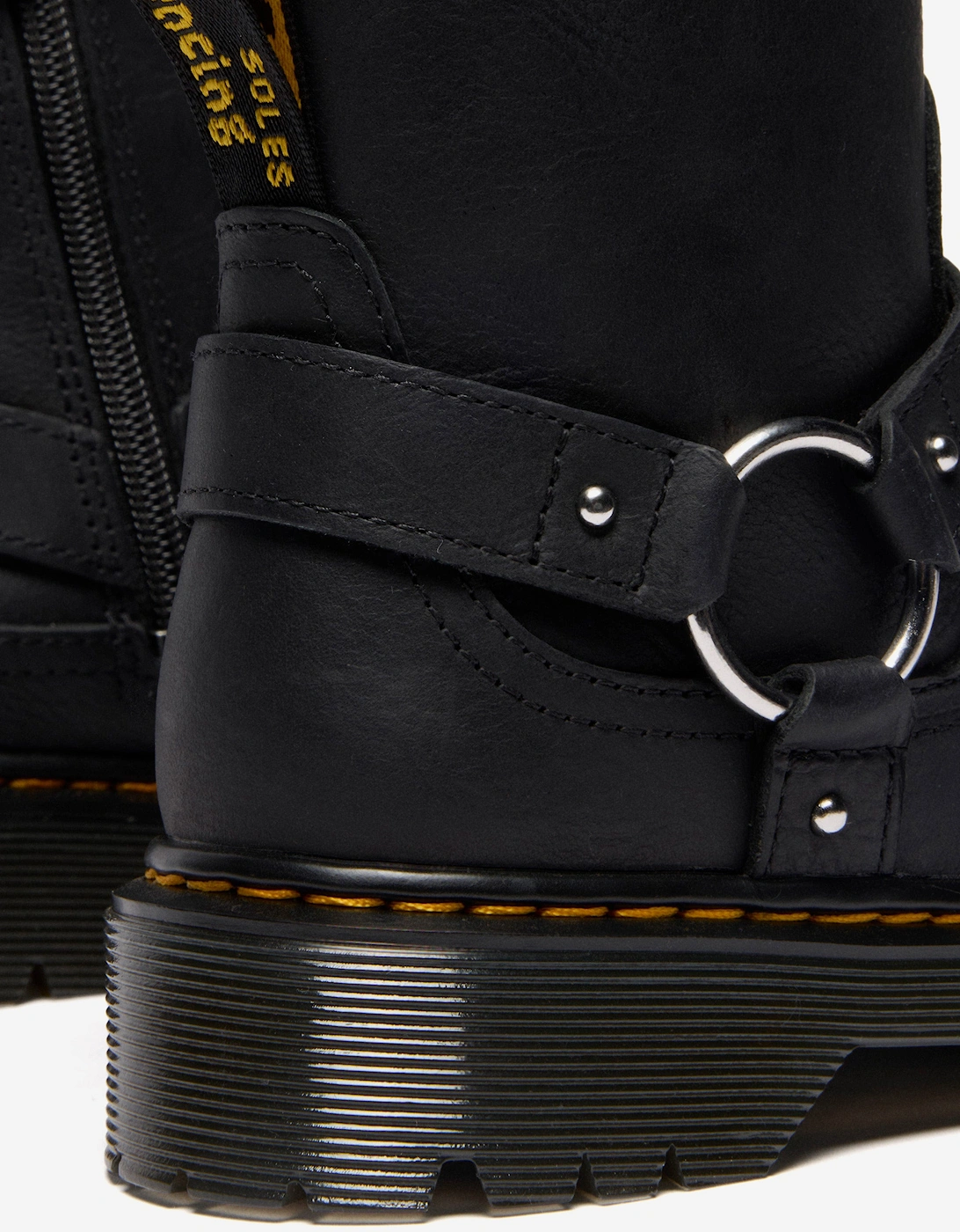 Kids Genaya Leather Rigger Boots in Black