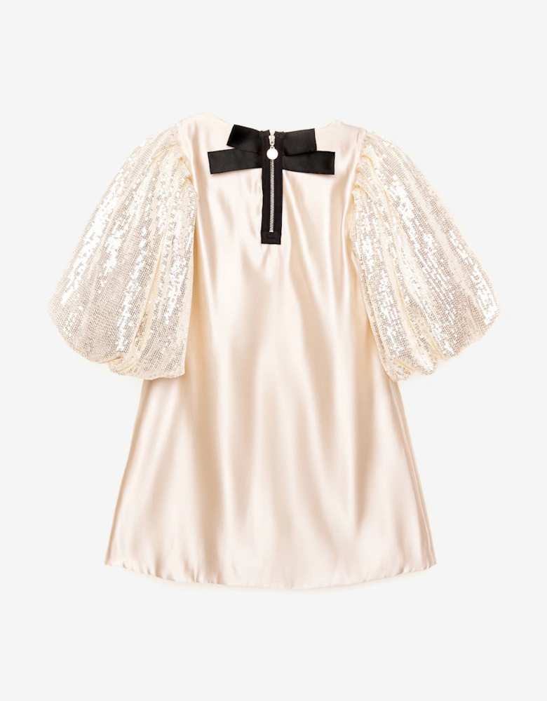 BCBGMAXAZRIA Girls Satin Dress in Gold