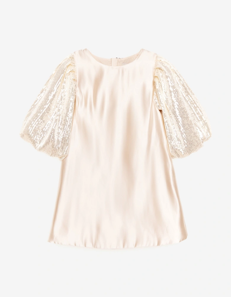 BCBGMAXAZRIA Girls Satin Dress in Gold