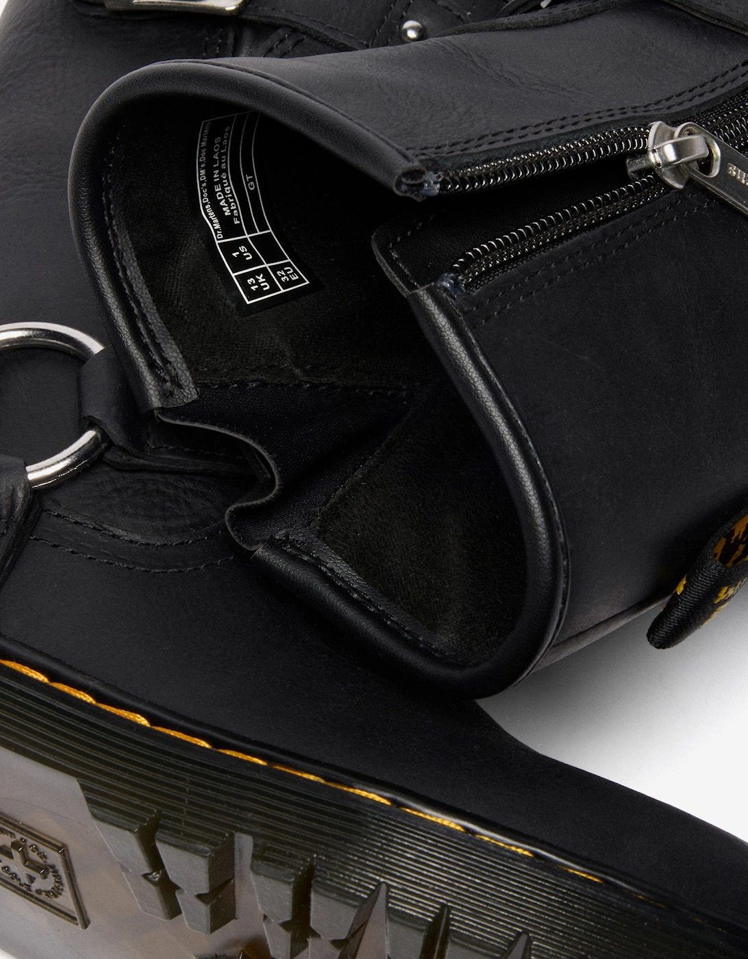 Kids Genaya Leather Rigger Boots in Black