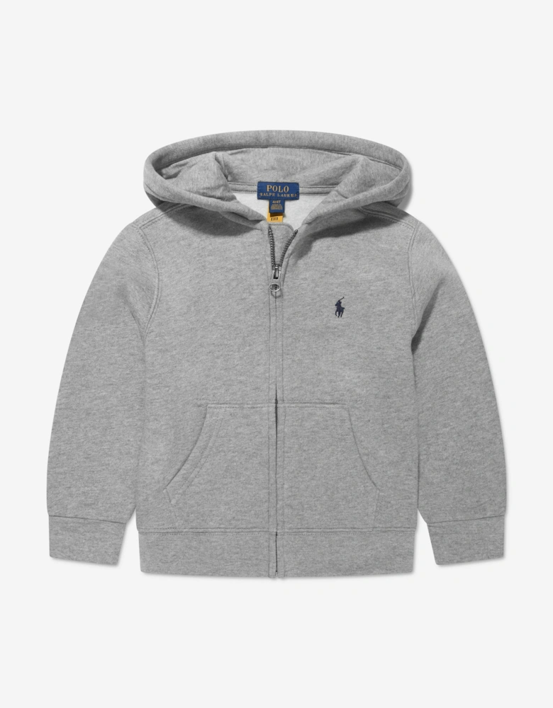 Boys Logo Zip Up Top in Grey