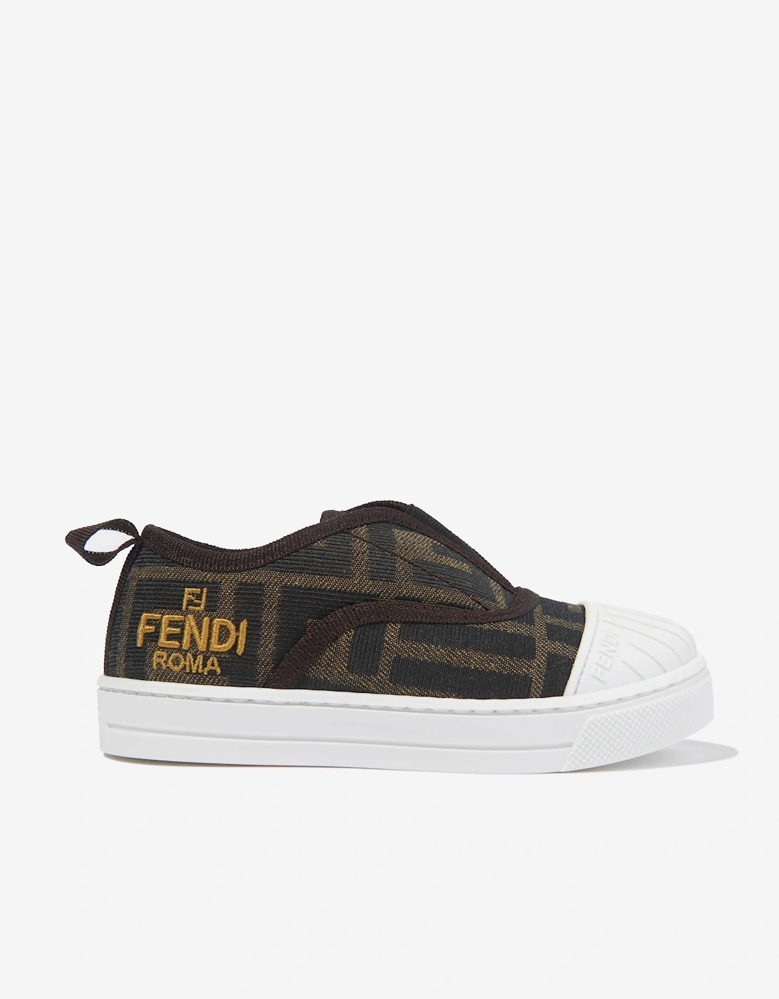 Kids FF Logo Trainers in Brown, 5 of 4