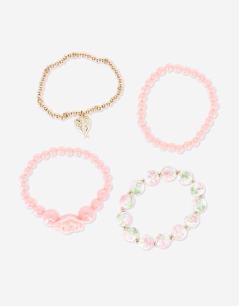 Angels Face Girls Rose Bracelet Set in Pink
