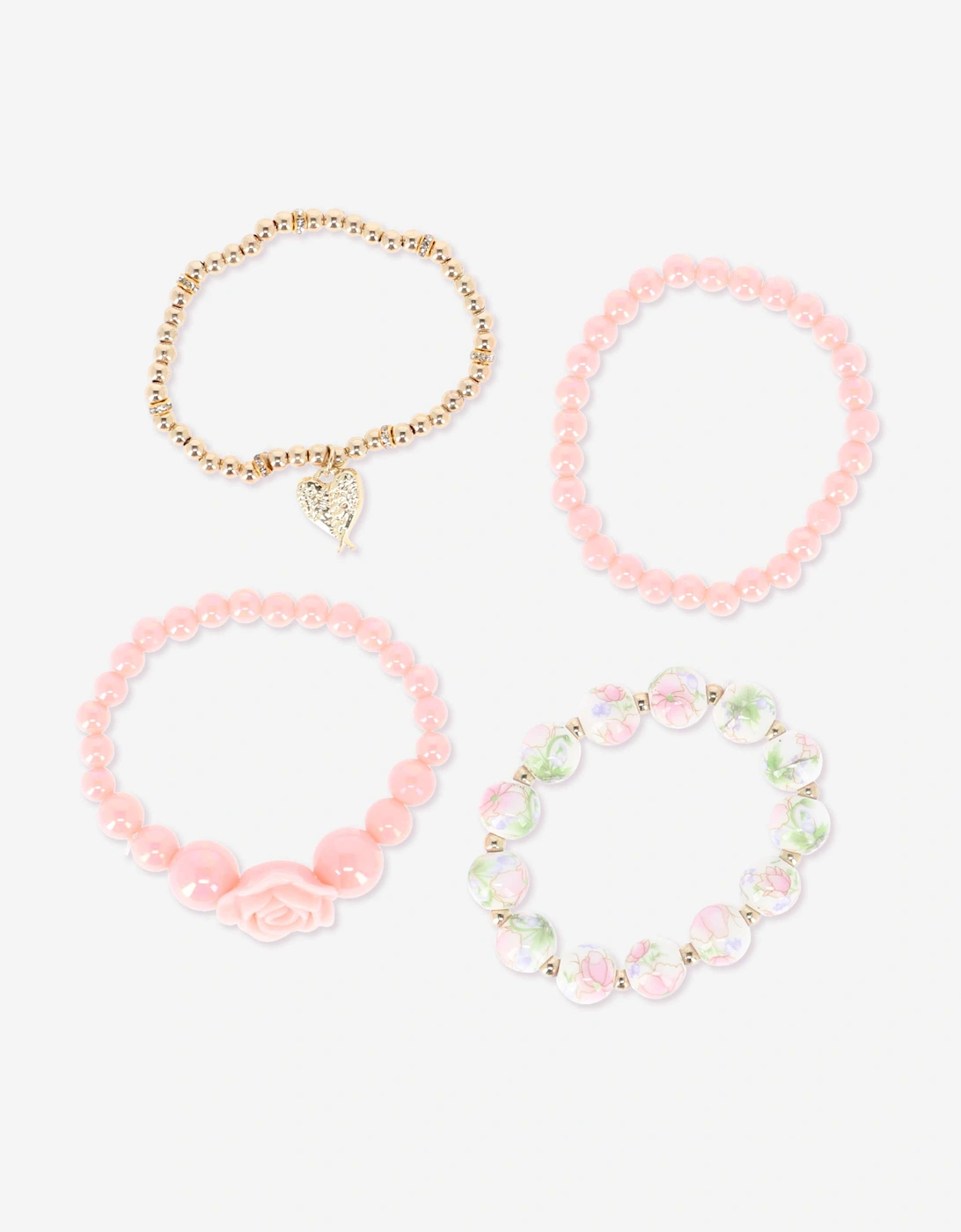 Angels Face Girls Rose Bracelet Set in Pink