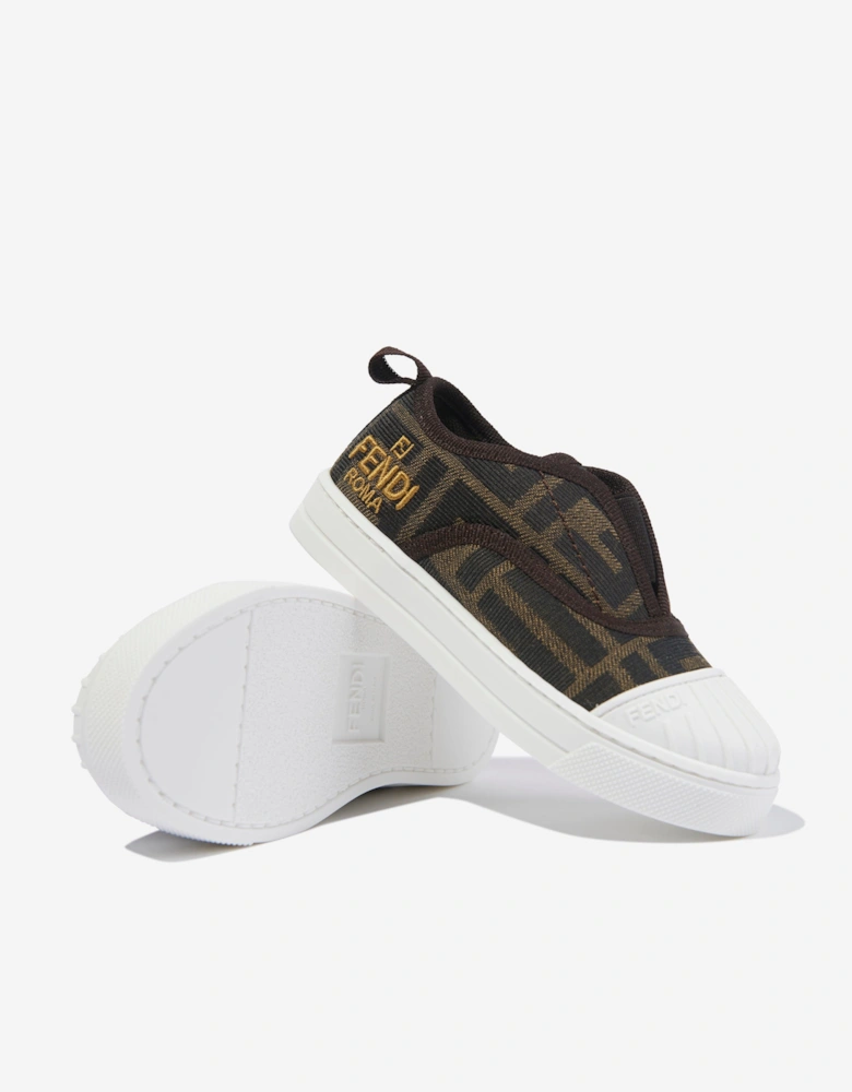 Kids FF Logo Trainers in Brown