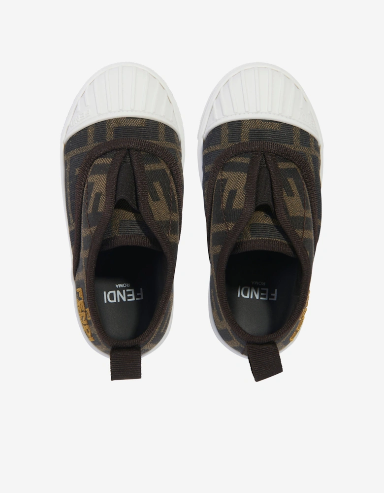 Kids FF Logo Trainers in Brown