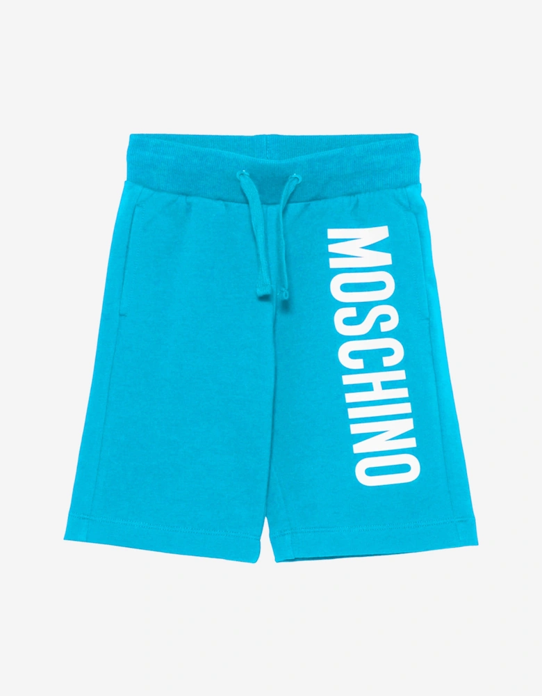 Boys Logo Print Shorts in Blue