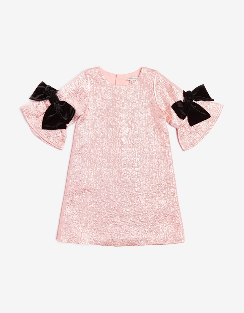 BCBGMAXAZRIA Girls Metallic Dress in Pink