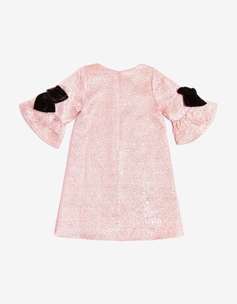 BCBGMAXAZRIA Girls Metallic Dress in Pink