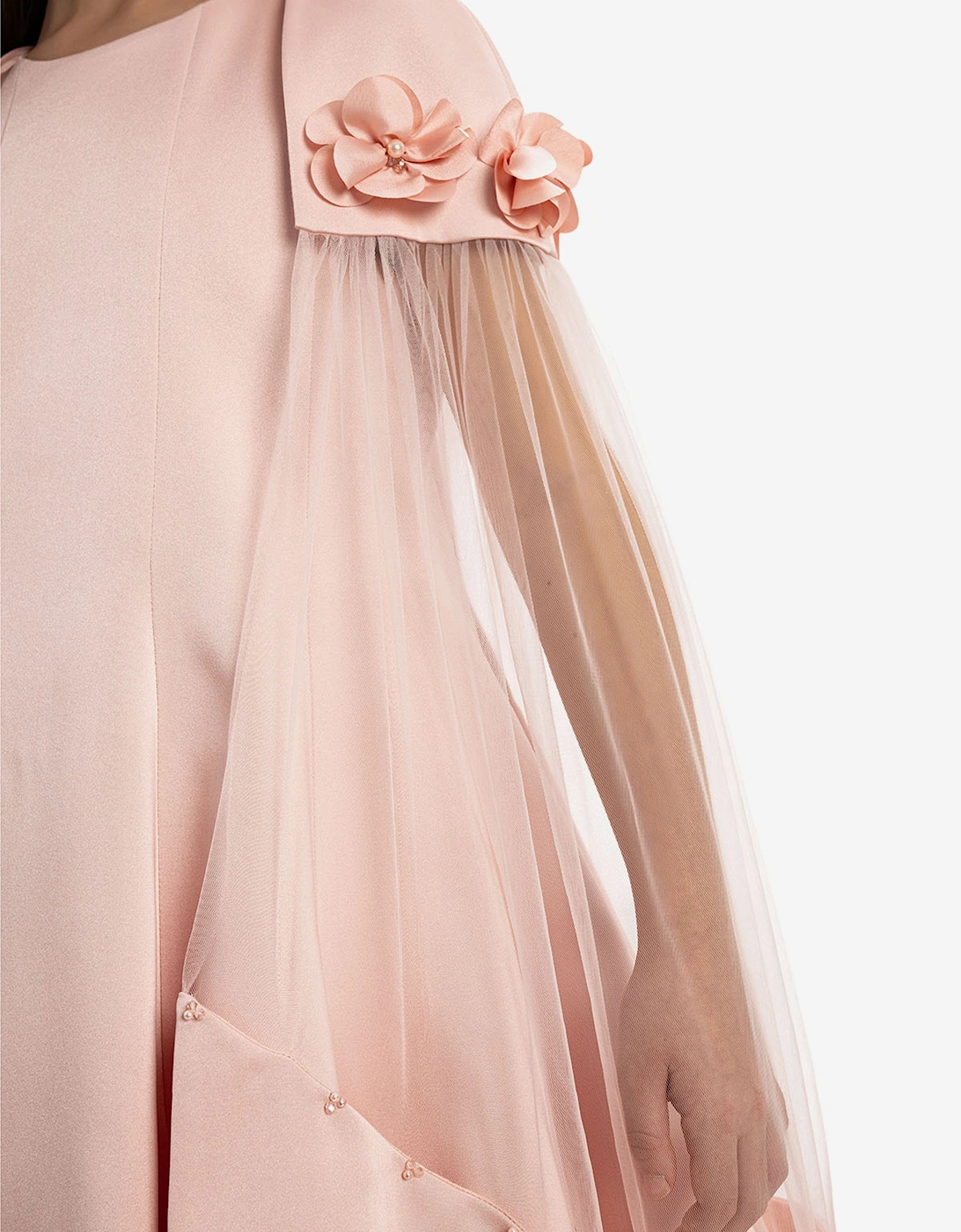 Girls Dress with Removable Cape in Pink