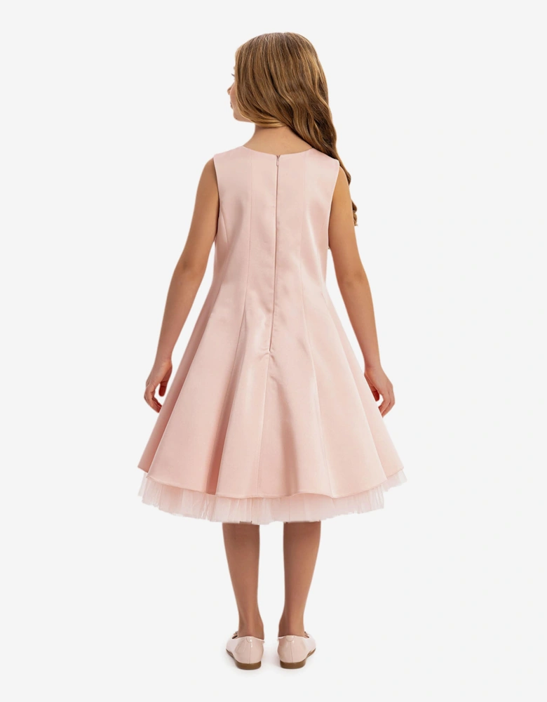 Girls Dress with Removable Cape in Pink