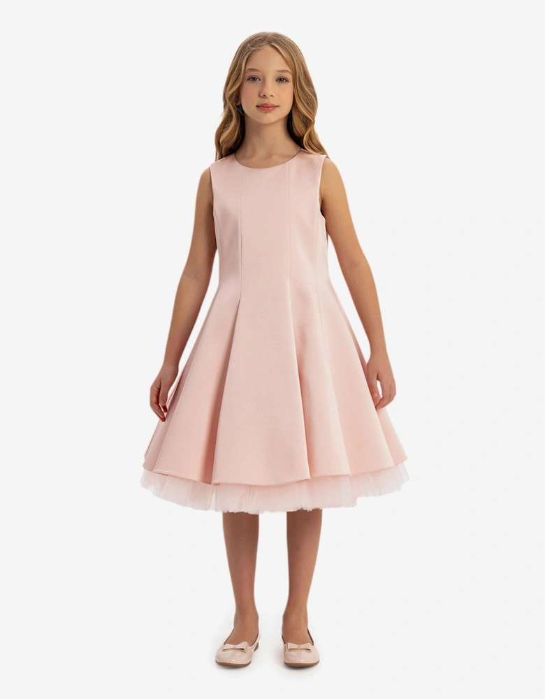 Girls Dress with Removable Cape in Pink