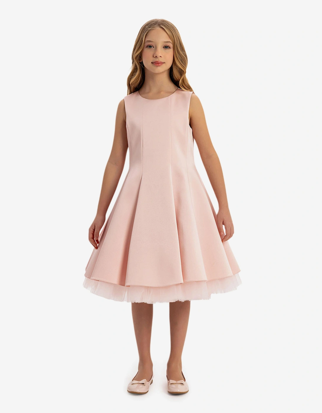 Girls Dress with Removable Cape in Pink