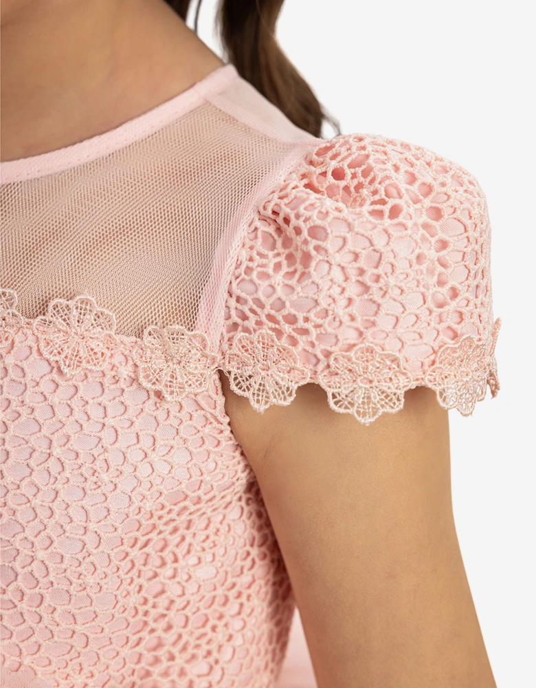 Baby Girls Dress with Tulle Skirt in Pink