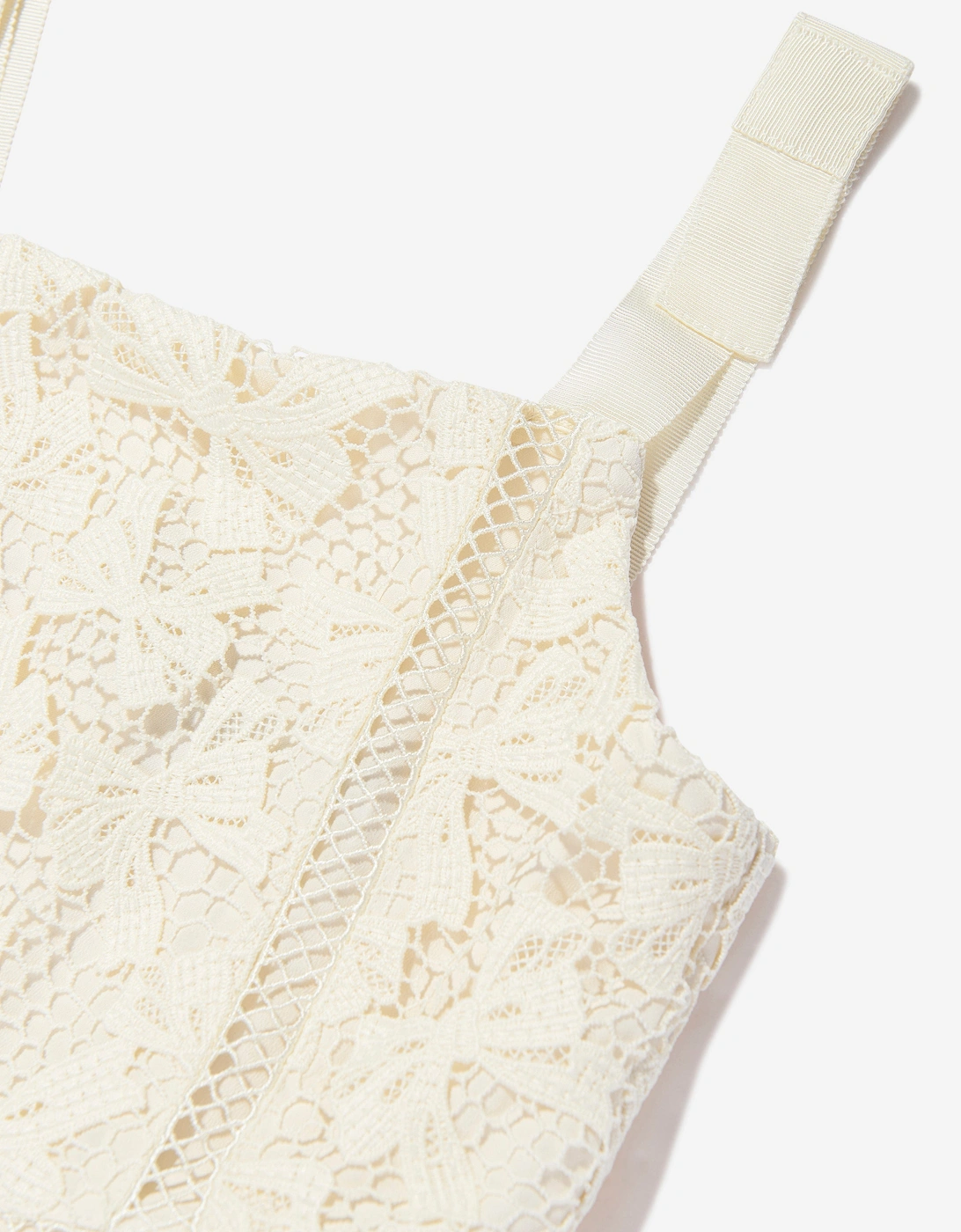 Girls Bow Lace Dress in White
