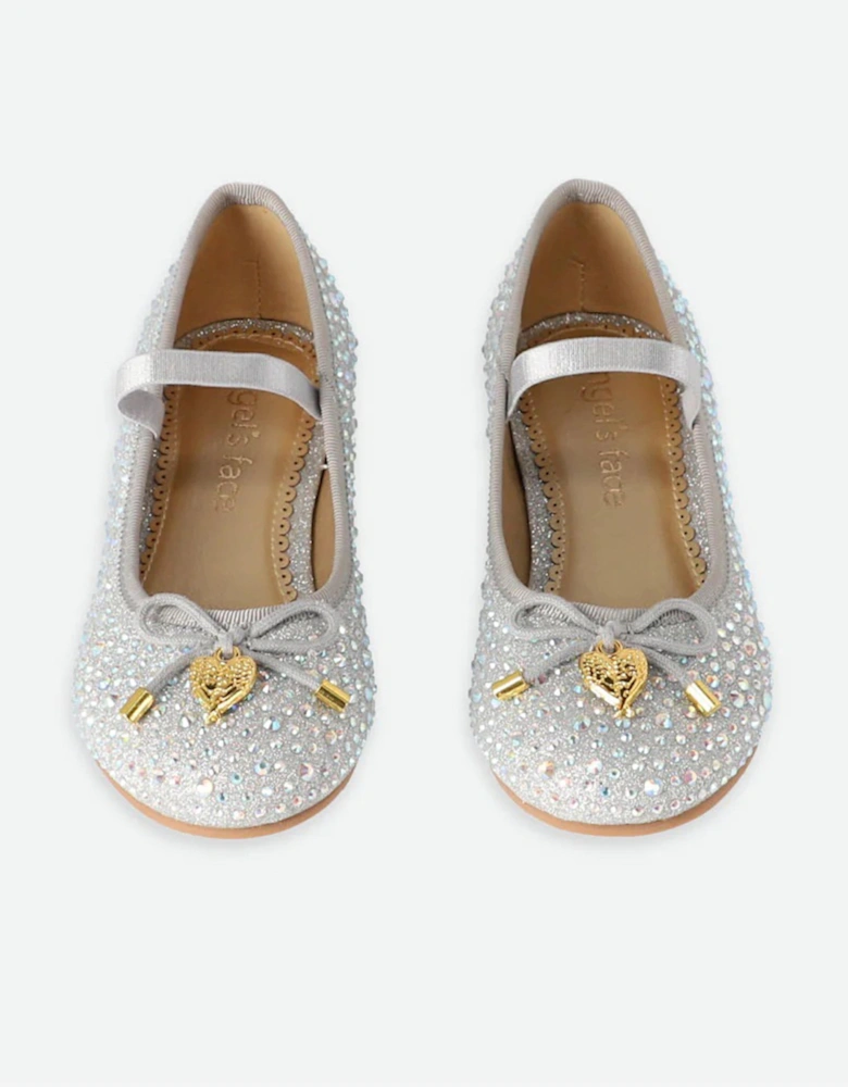 Angels Face Girls Maya Crystal Shoes in Silver