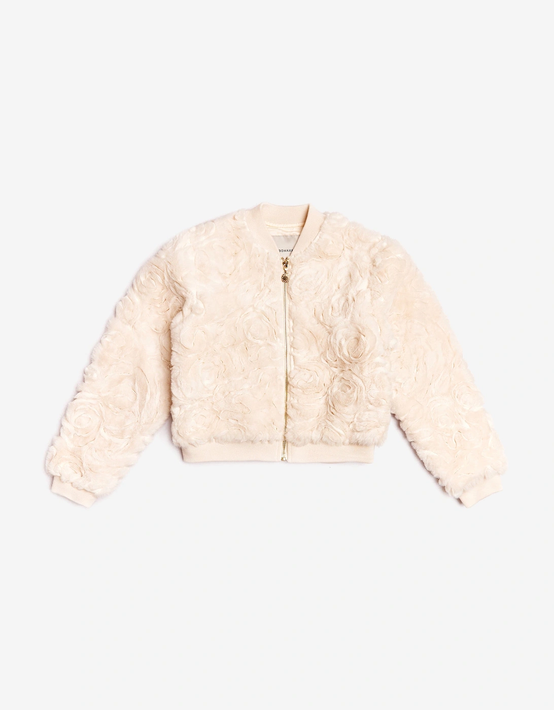 BCBGMAXAZRIA Girls Texture Fur Bomber Jacket in Pink, 5 of 4