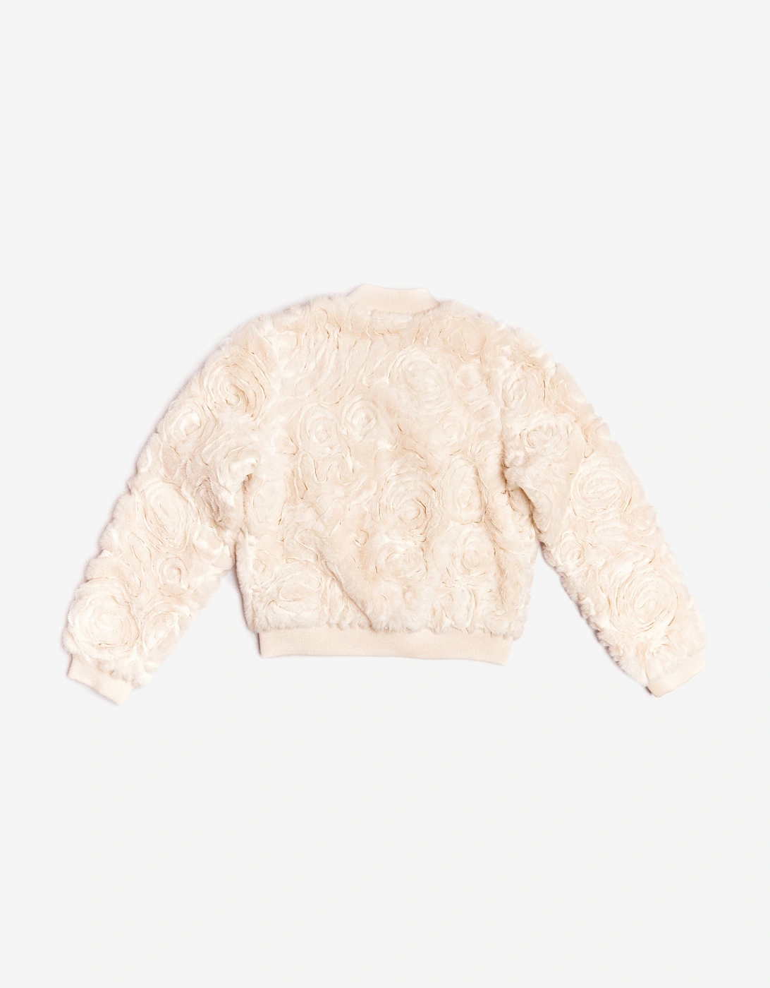 BCBGMAXAZRIA Girls Texture Fur Bomber Jacket in Pink
