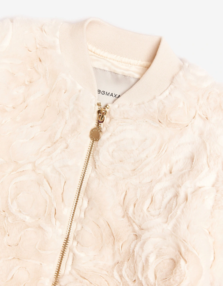 BCBGMAXAZRIA Girls Texture Fur Bomber Jacket in Pink