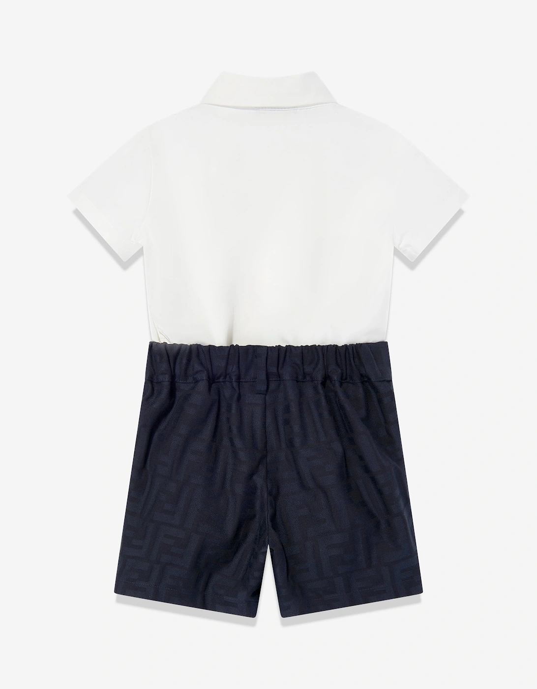Baby Boys FF Jacquard Romper in Navy