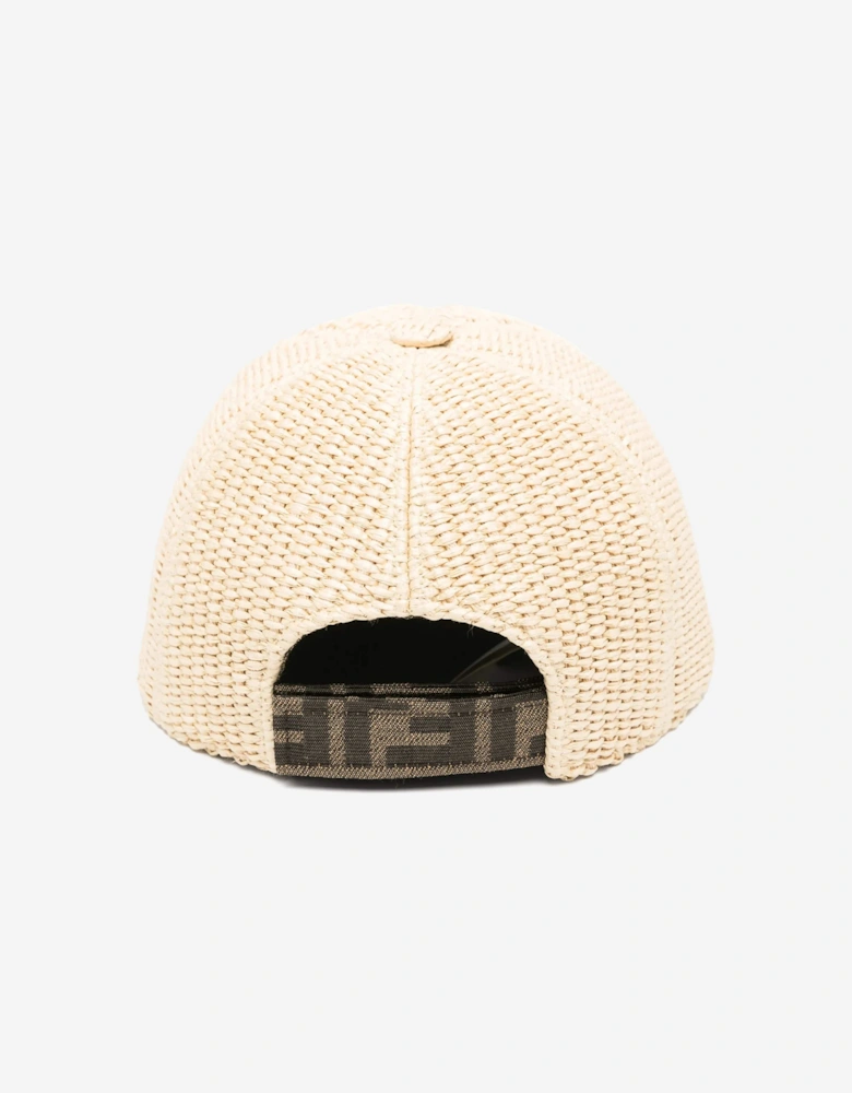 Kids Embroidered Logo Cap in Beige