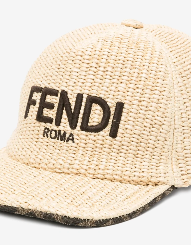 Kids Embroidered Logo Cap in Beige