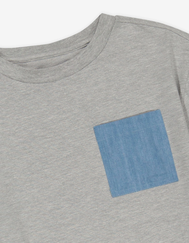 Kids Pocket T-Shirt in Grey