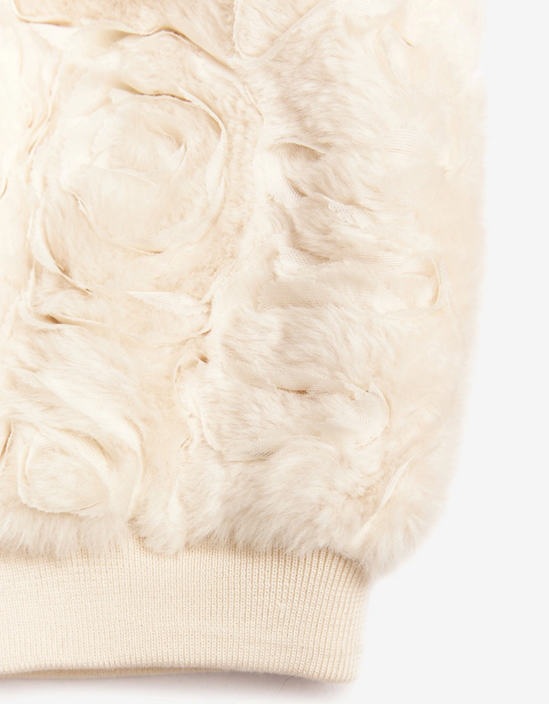 BCBGMAXAZRIA Girls Texture Fur Bomber Jacket in Pink