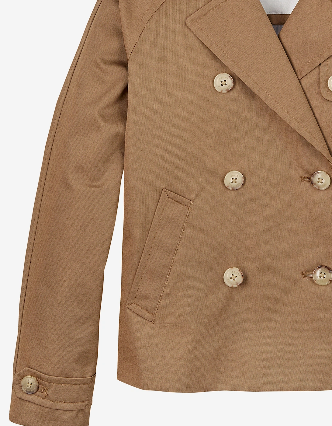 Girls Short Cotton Jacket in Brown
