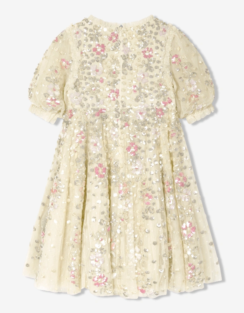 Girls Tulle Confetti Dress in Yellow