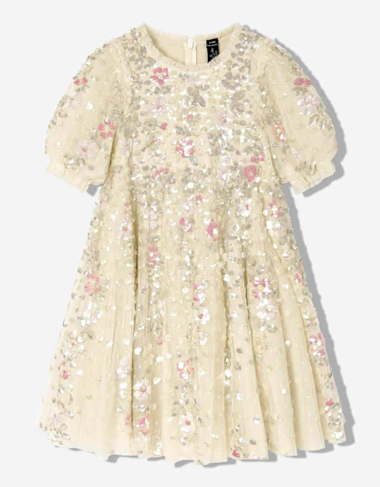 Girls Tulle Confetti Dress in Yellow