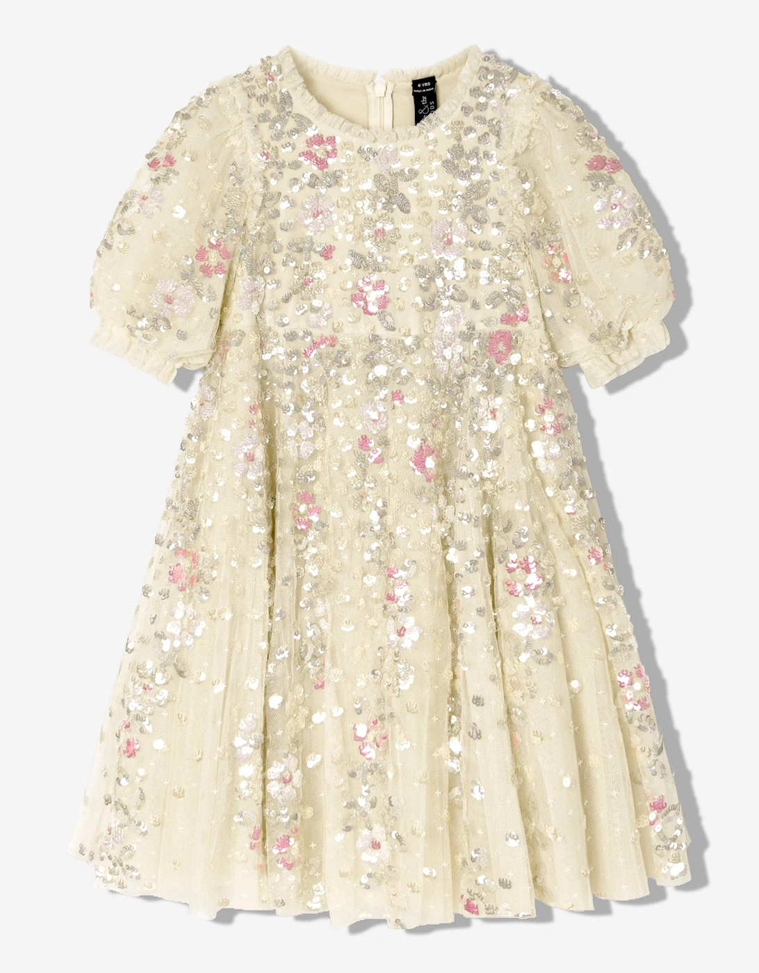Girls Tulle Confetti Dress in Yellow, 6 of 5