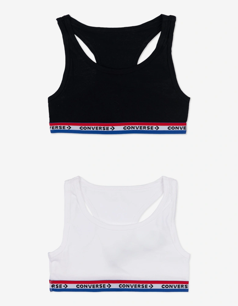 Girls 2 Pack Racerback Bralette Set in Black